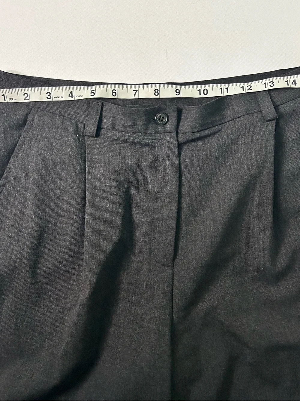 Ralph Lauren Women’s Vintage Dark Grey Wool Blend high-rise Trousers 1990s
